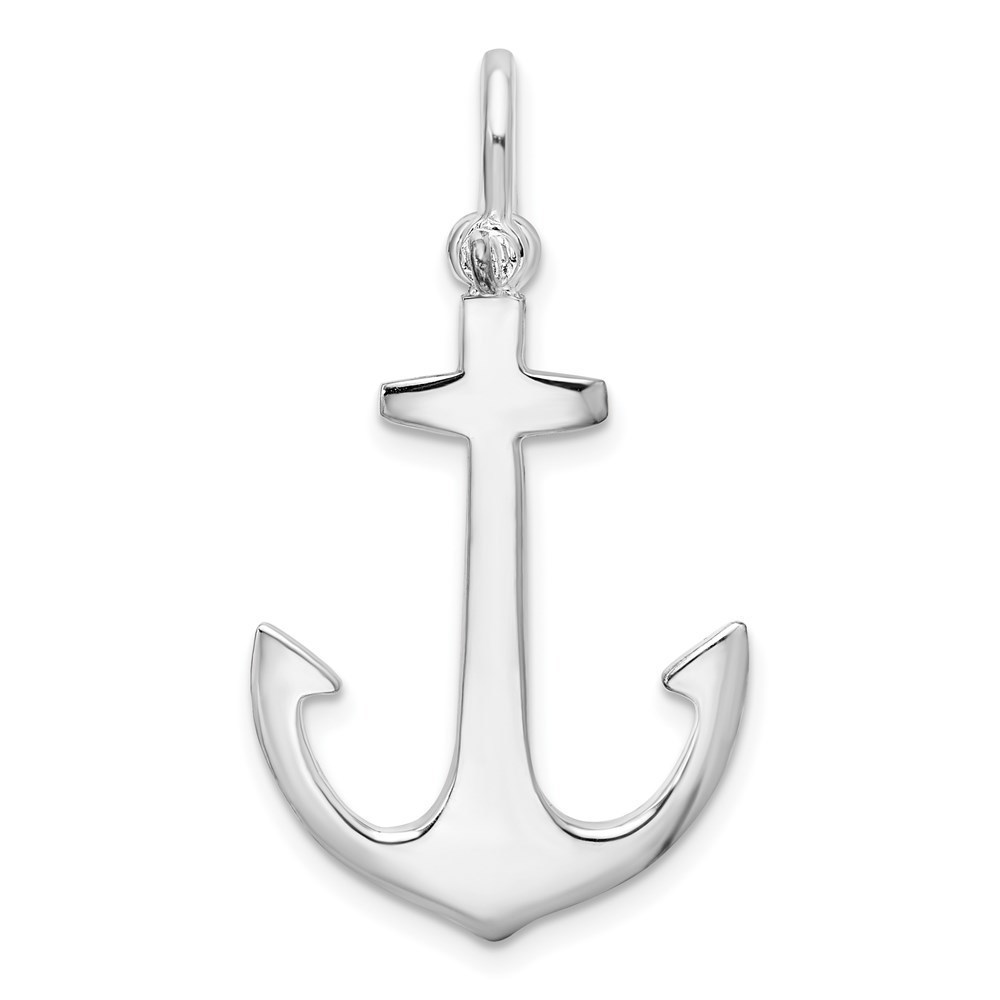 925 Sterling Silver Nautical  3D Anchor Small Necklace Charm Pendant